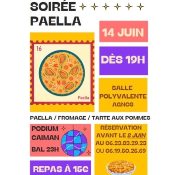 Soirée paella - AGNOS