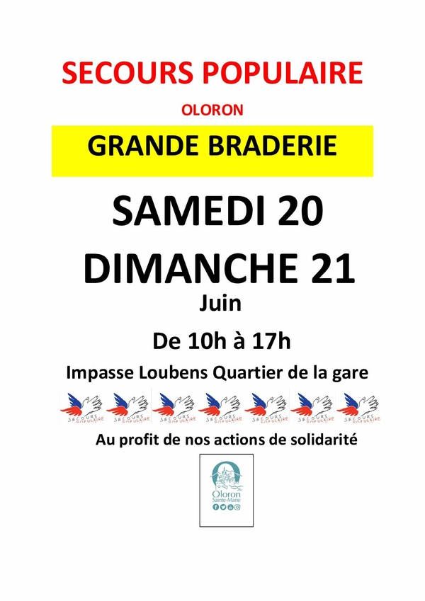 Grande Braderie-Secours Populaire - OLORON-SAINTE-MARIE