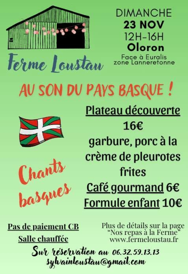 Repas à la ferme : Au son du Pays Basque - OLORON-SAINTE-MARIE