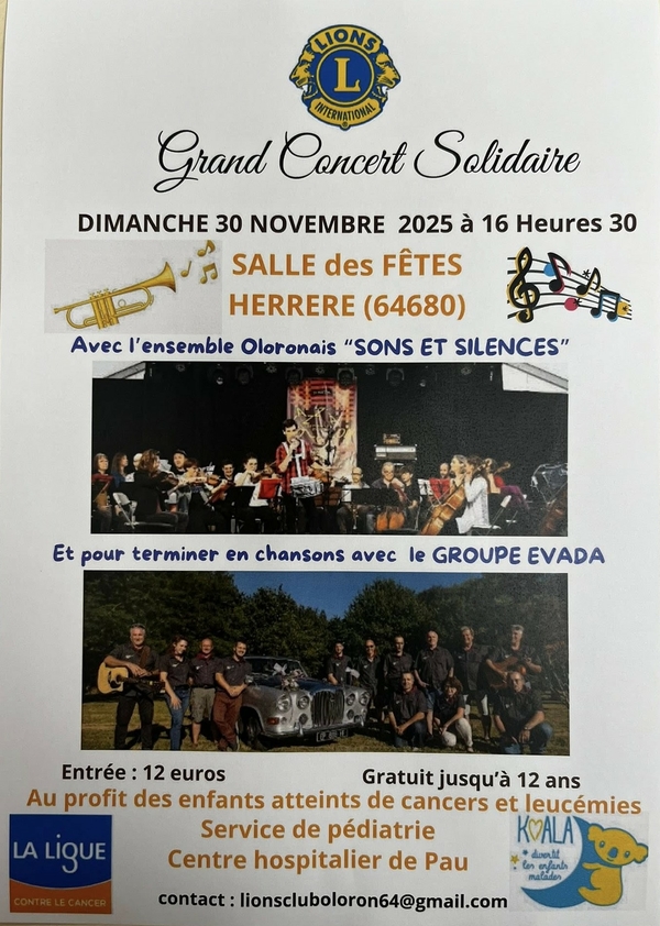 Concert caritatif du Lions Club d'Oloron - HERRERE
