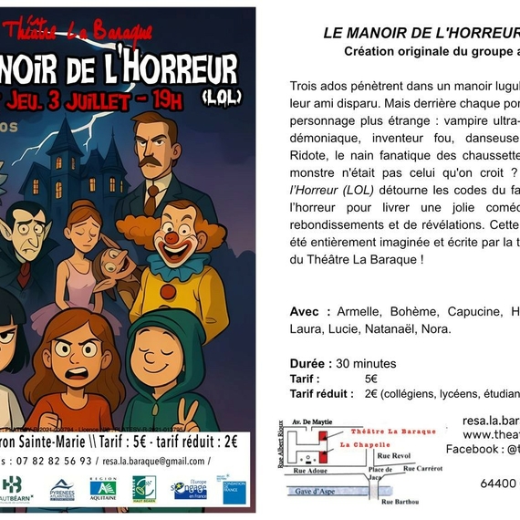Théâtre "Le manoir de l'horreur" (LOL) - OLORON-SAINTE-MARIE
