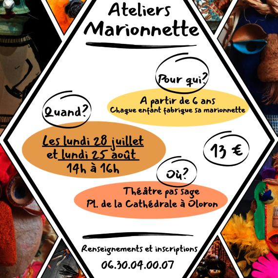 Atelier fabrication et manipulation de marionnettes - OLORON-SAINTE-MARIE