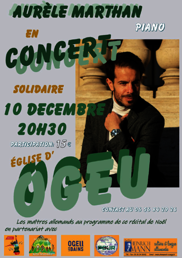 Concert solidaire : Aurèle Marthan au piano - OGEU-LES-BAINS