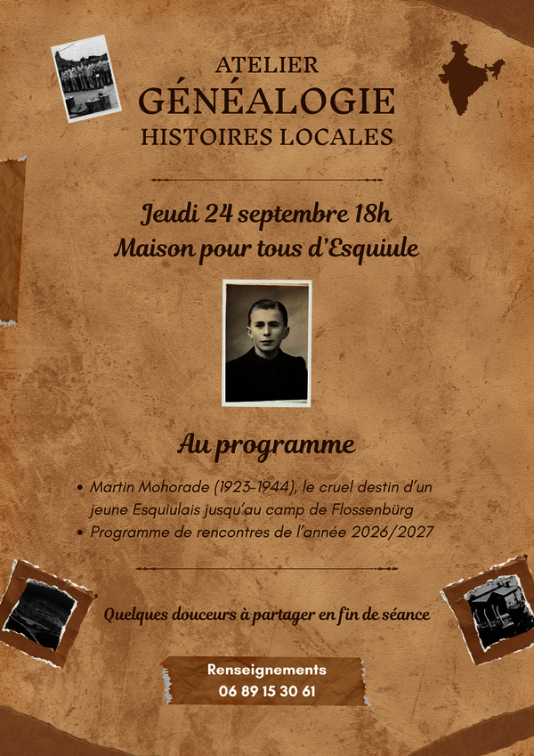 Atelier généalogie - Histoires locales - ESQUIULE