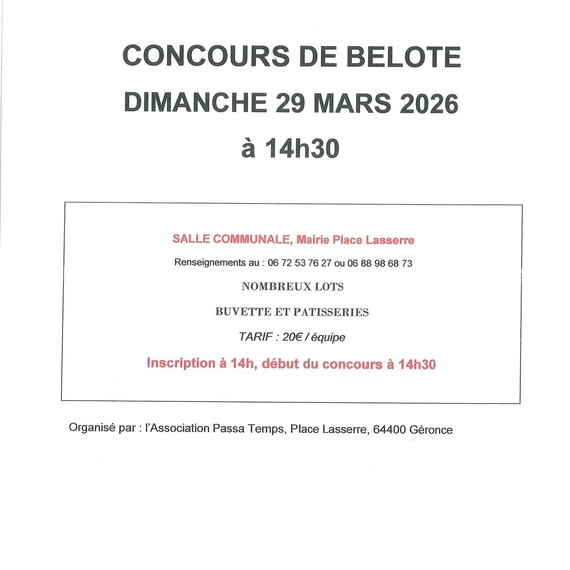 Concours de belote - GERONCE
