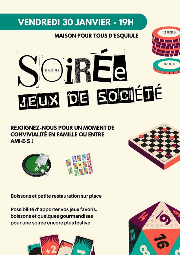 Soirée jeux de société - ESQUIULE