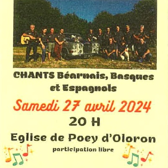 Concert chants béarnais, basque et espagnols - POEY-D'OLORON