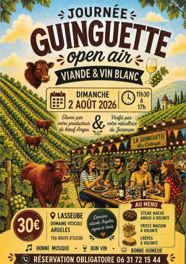 Journée guinguette "Open aire" viande & vin blanc - LASSEUBE