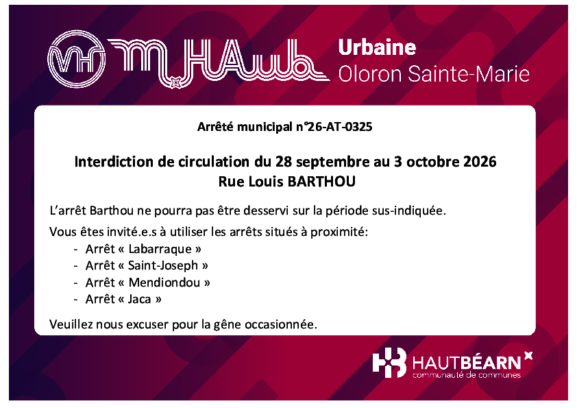 Perturbation rue Louis Barthou