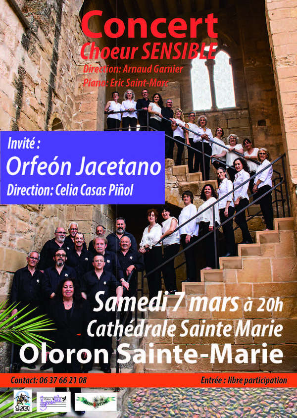 Concert Choeur Sensible & l'Orfeon jacetano - OLORON-SAINTE-MARIE