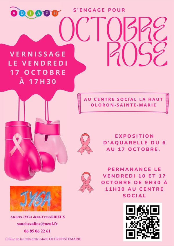 Exposition de peintures galerie Jyga - Octobre rose - OLORON-SAINTE-MARIE