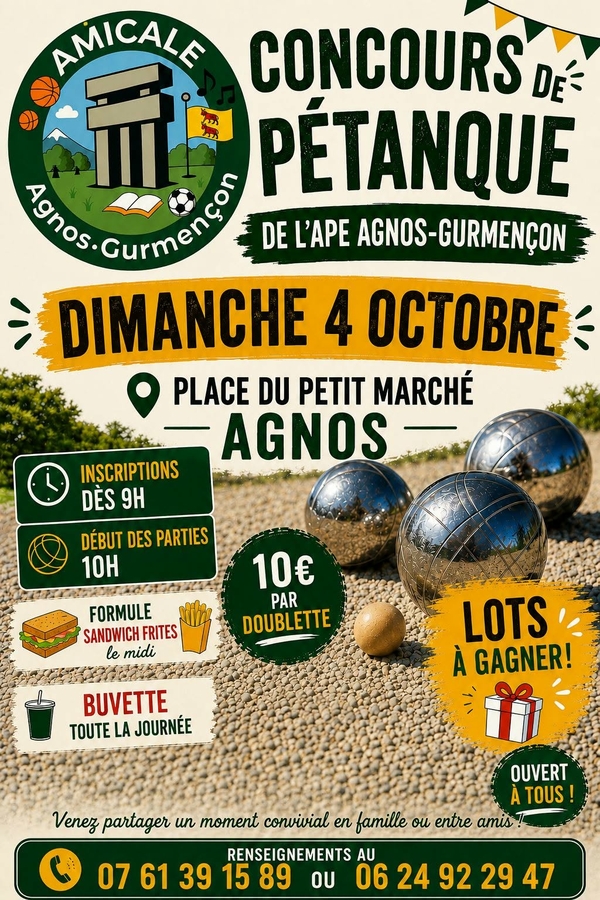 Concours de pétanque - AGNOS