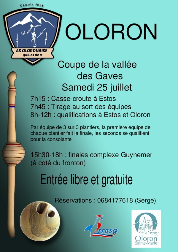 Coupe de la Vallée des Gaves- Quilles de 9 - OLORON-SAINTE-MARIE