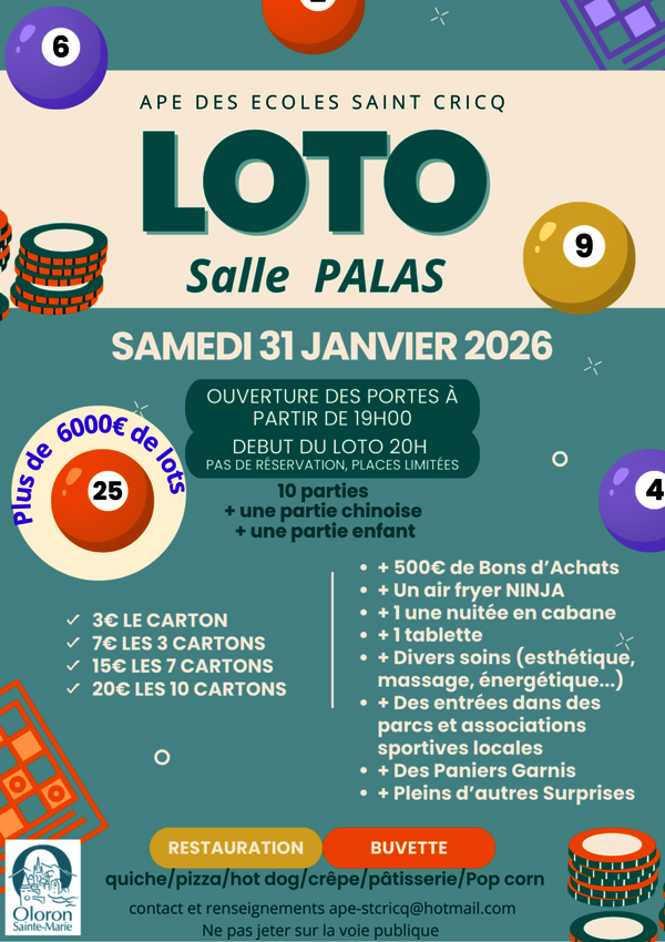 Loto des écoles Saint-Cricq - OLORON-SAINTE-MARIE