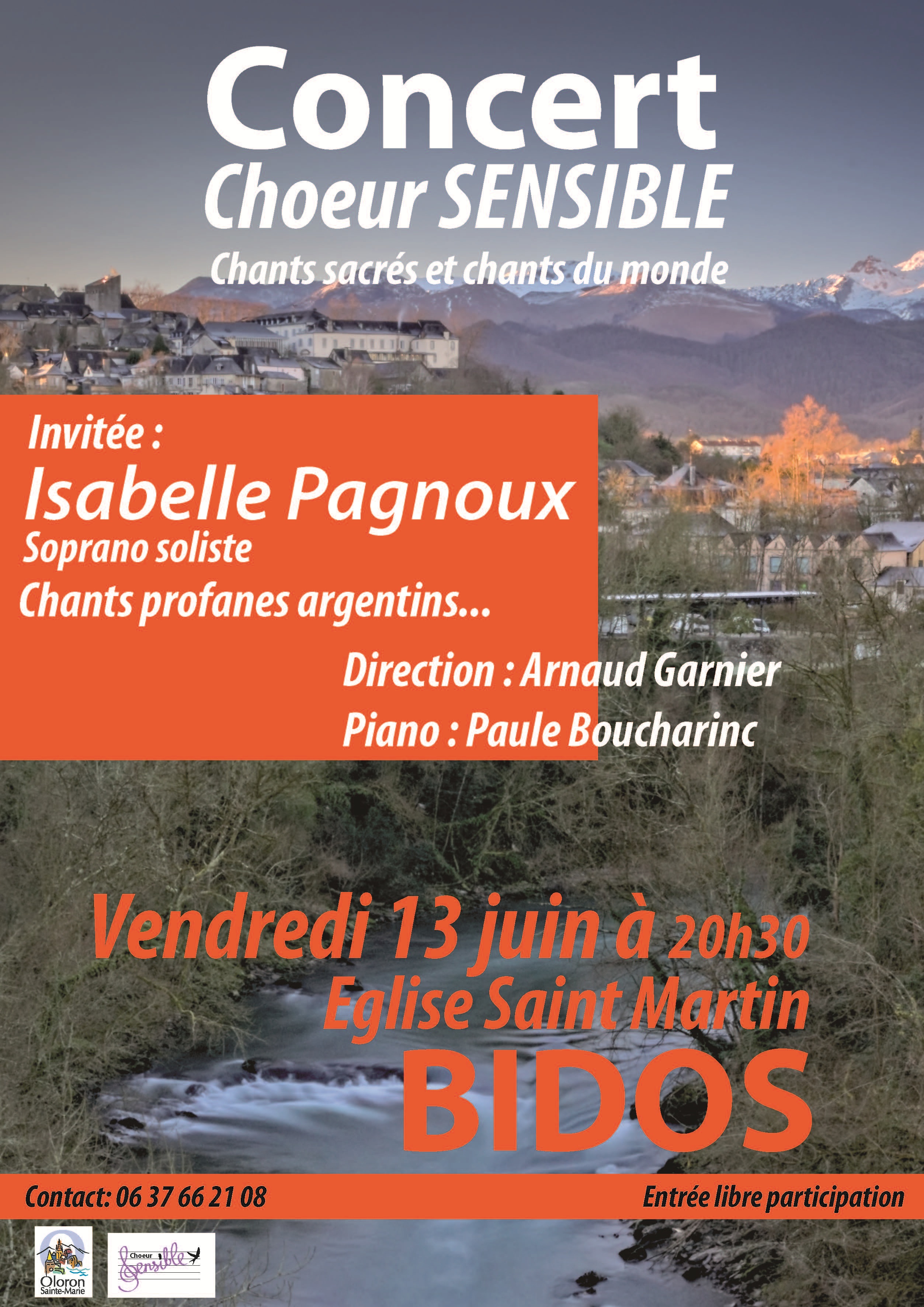 Concert Choeur Sensible & Isabelle Pagnoux - BIDOS